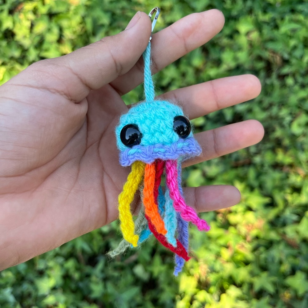 Crochet Jellyfish Keychain